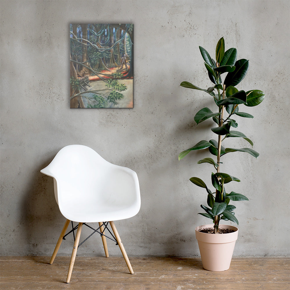 Fishing In A Tropical Rainforest Canvas Print