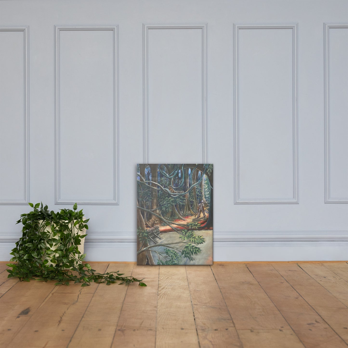 Fishing In A Tropical Rainforest Canvas Print