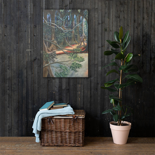 Fishing In A Tropical Rainforest Canvas Print