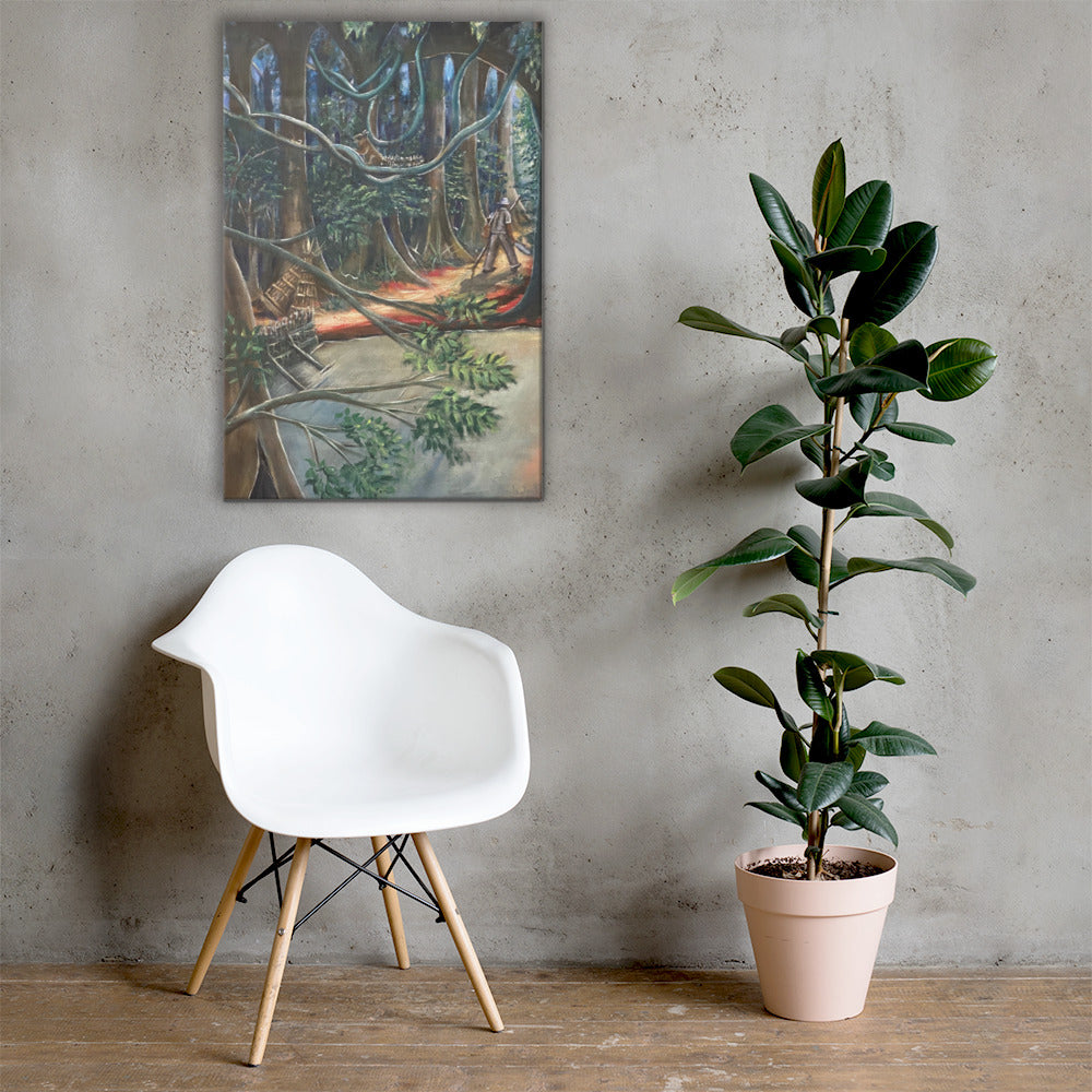 Fishing In A Tropical Rainforest Canvas Print
