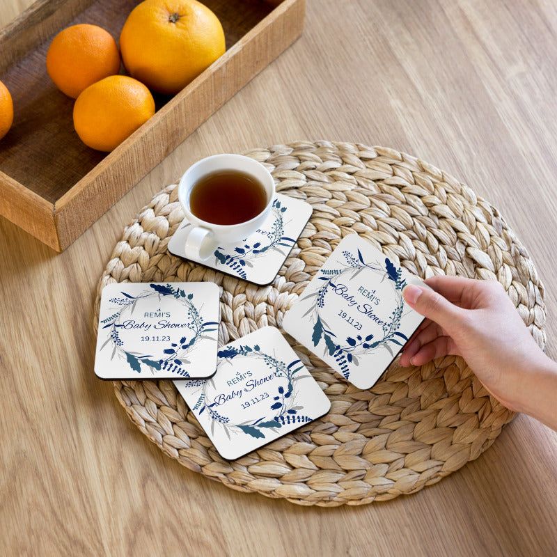 Personalized Baby Shower Cork-back coaster