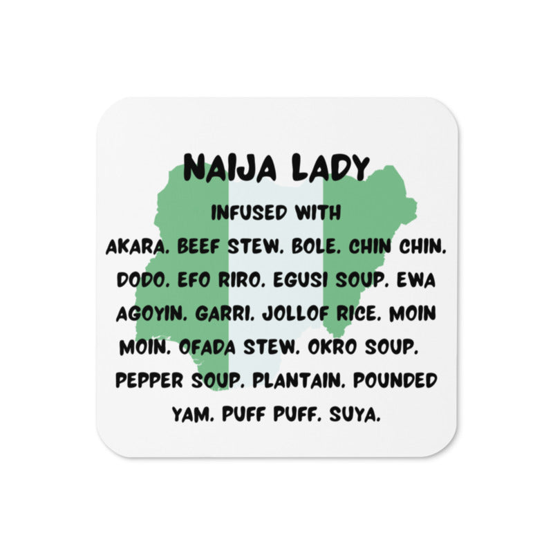 Naija Lady Cork-back coaster