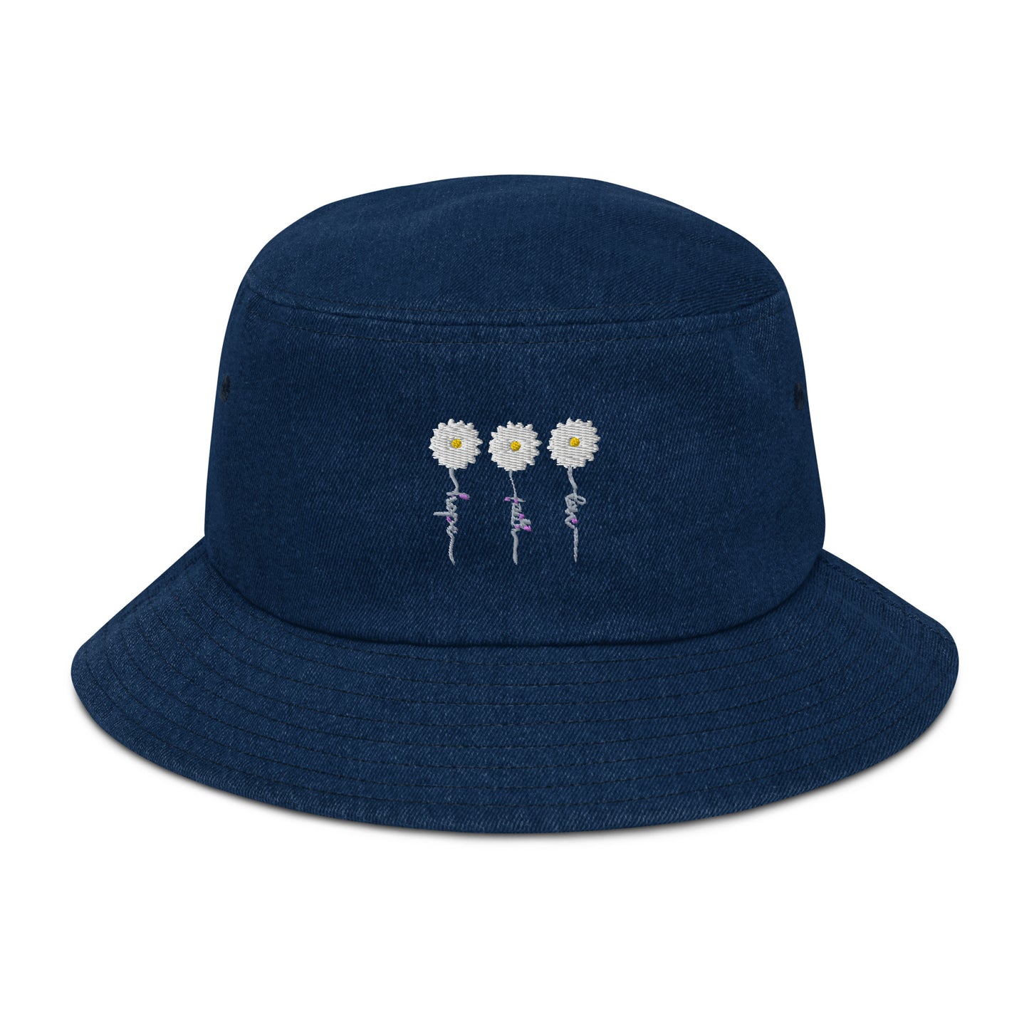 Faith Hope Love Denim Bucket Hat