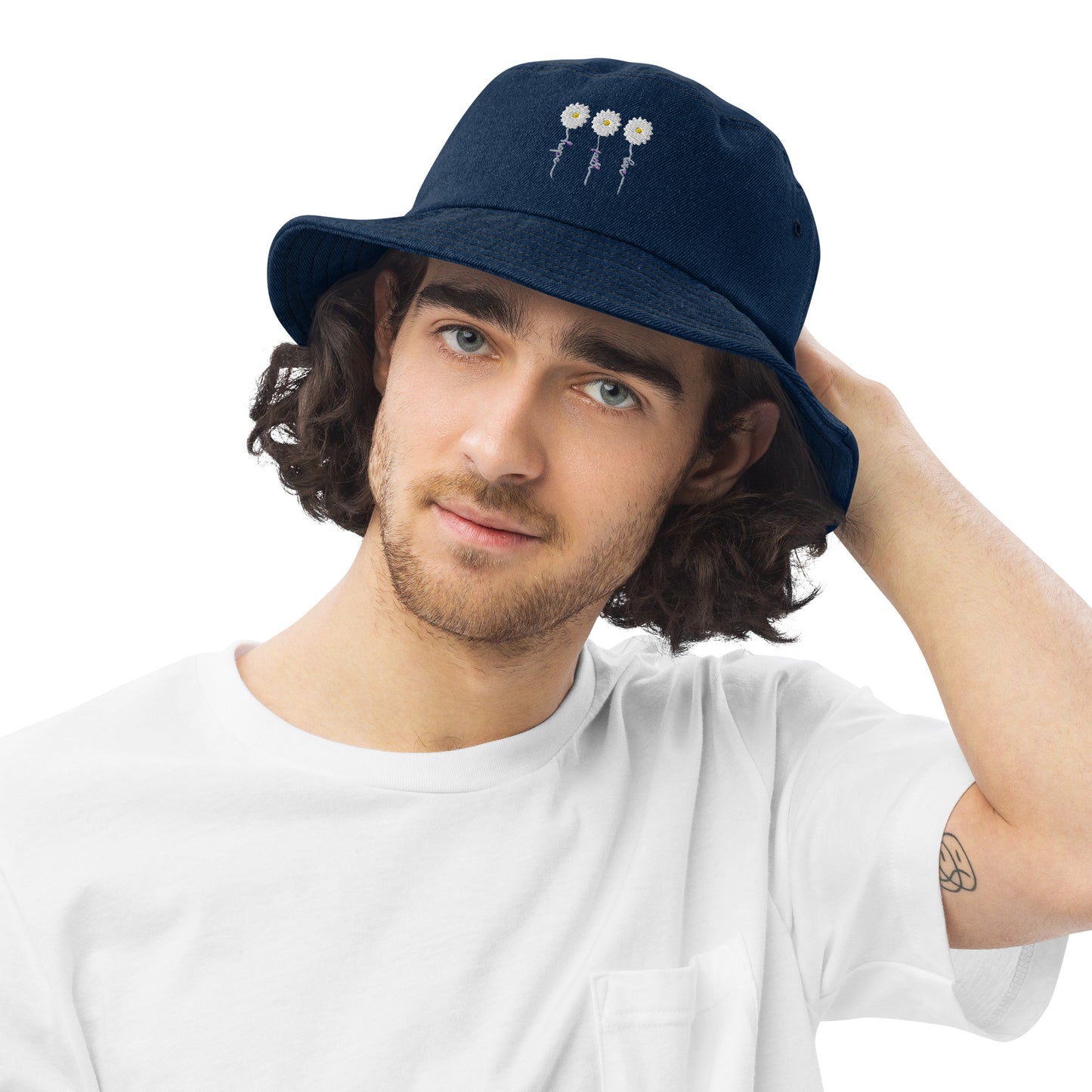 Faith Hope Love Denim Bucket Hat