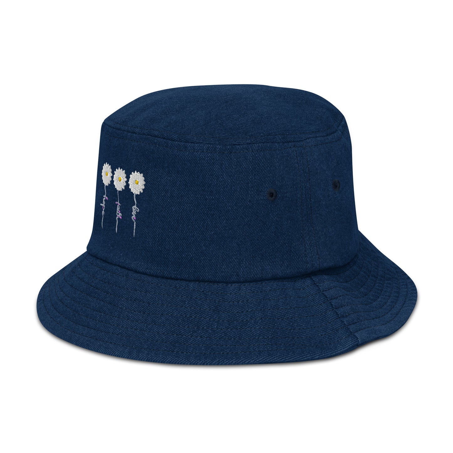 Faith Hope Love Denim Bucket Hat