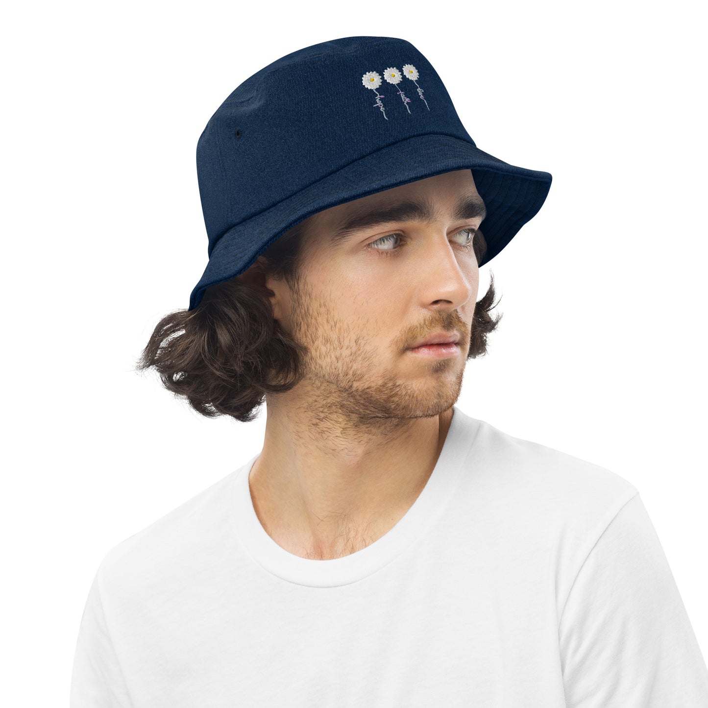 Faith Hope Love Denim Bucket Hat