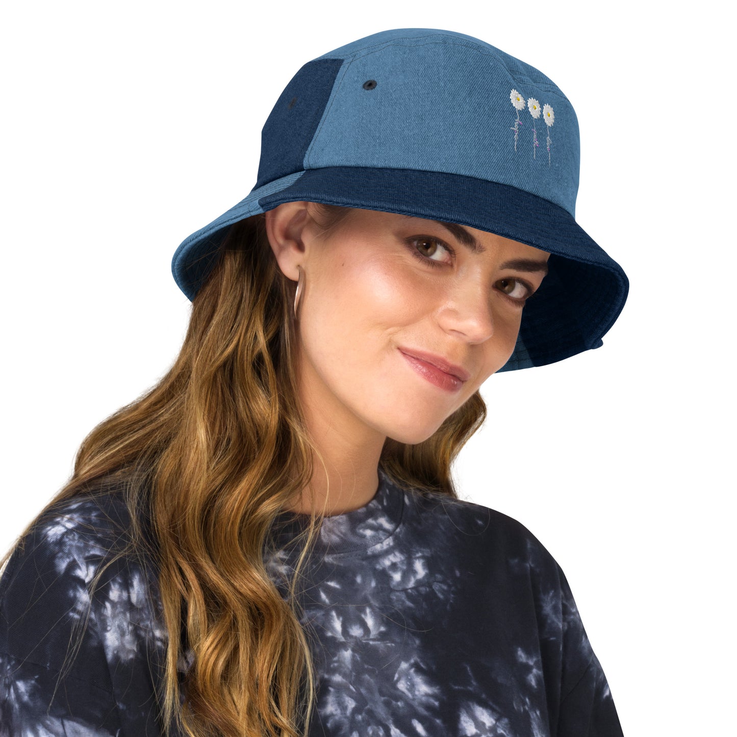 Faith Hope Love Denim Bucket Hat