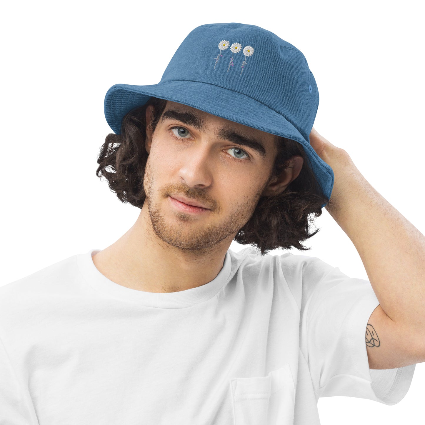 Faith Hope Love Denim Bucket Hat