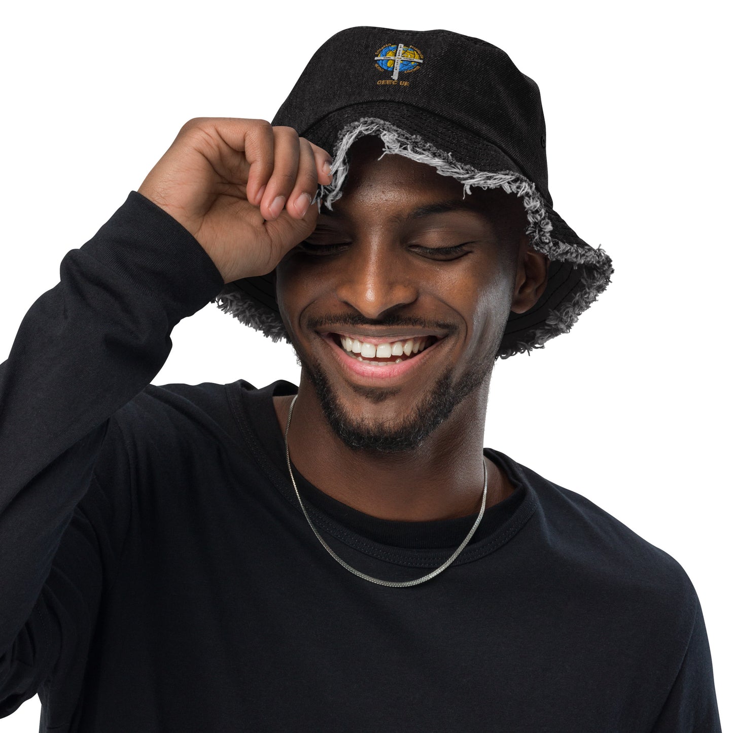 GEWC UK Distressed Denim Bucket Hat