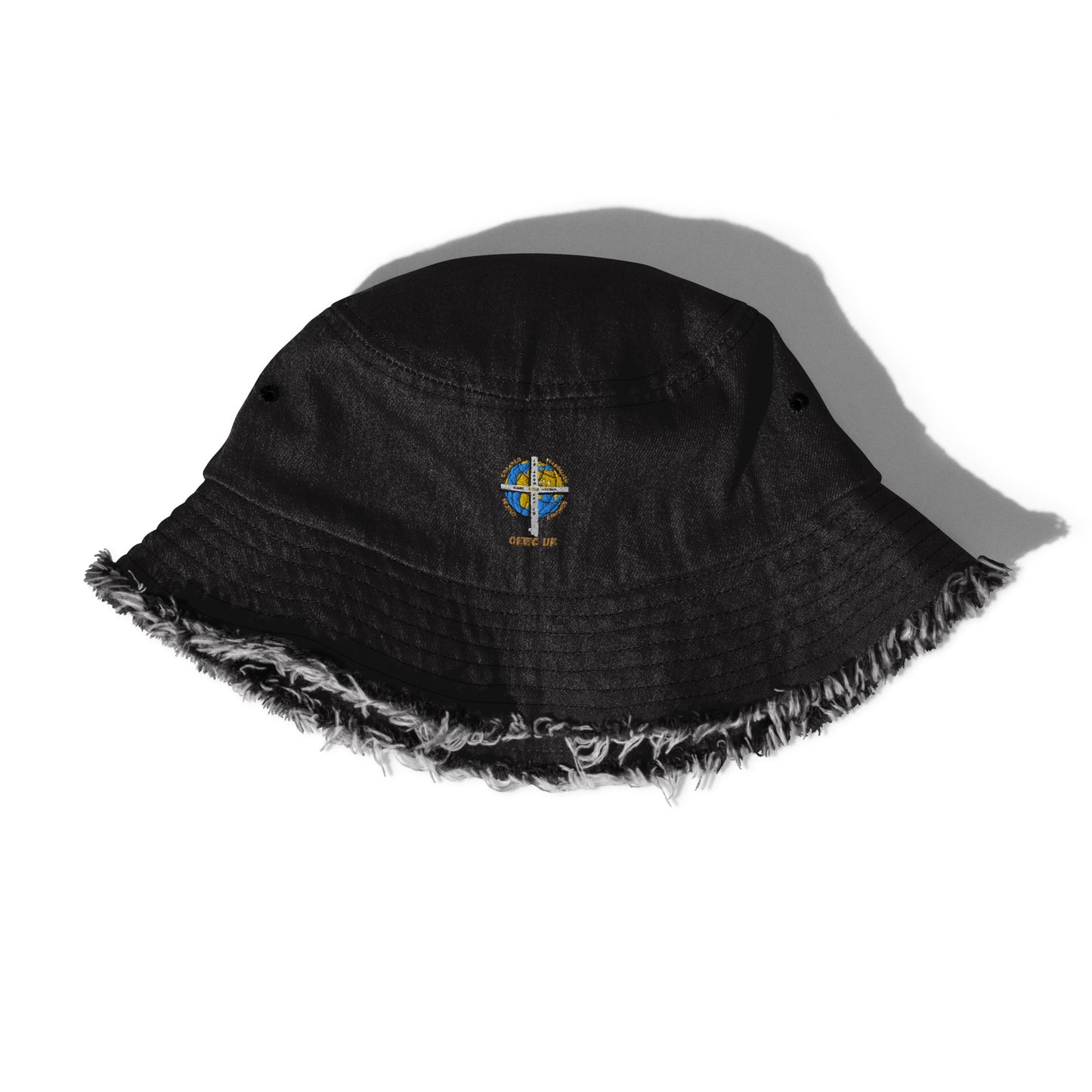 GEWC UK Distressed Denim Bucket Hat