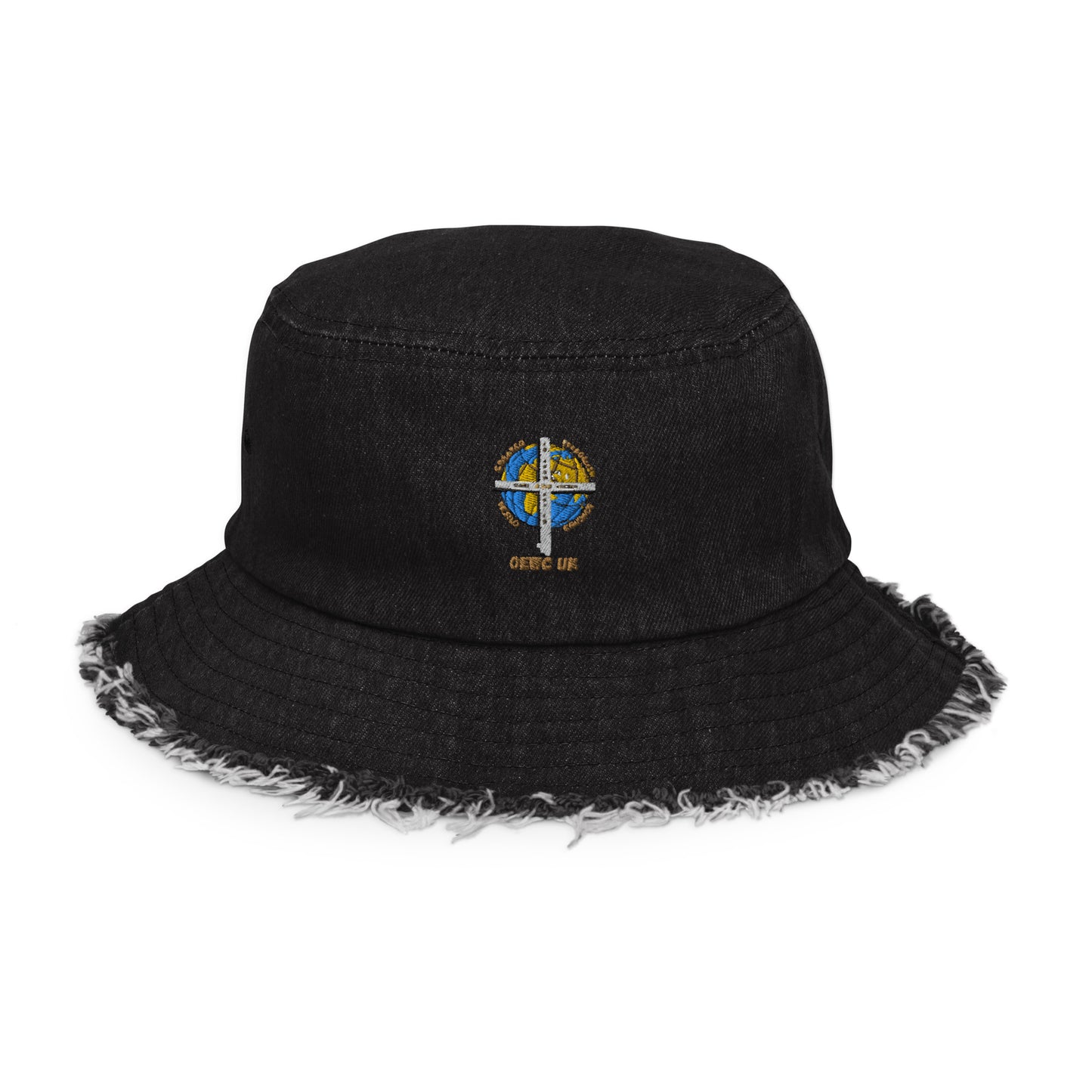 GEWC UK Distressed Denim Bucket Hat