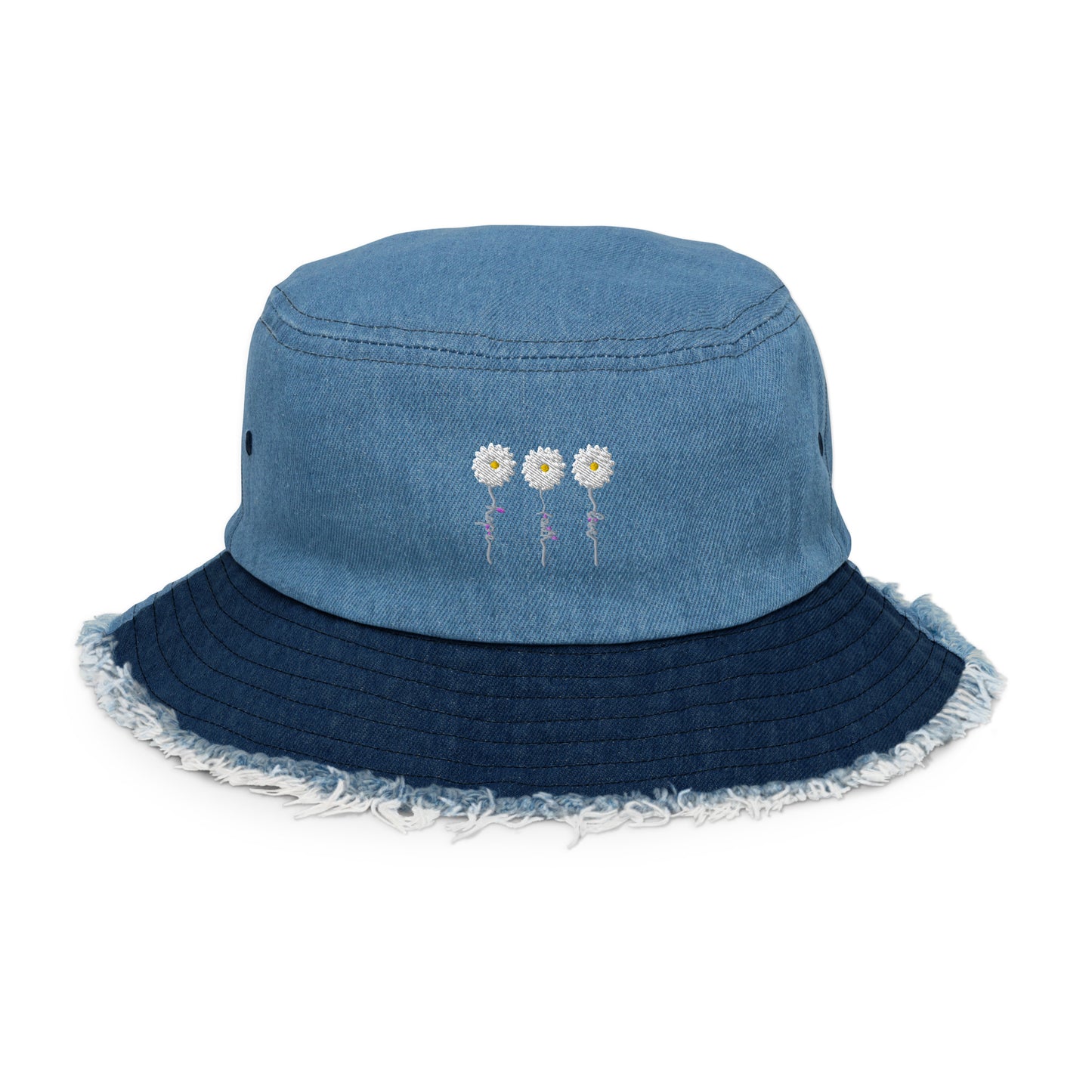 Faith Hope Love Distressed denim bucket hat