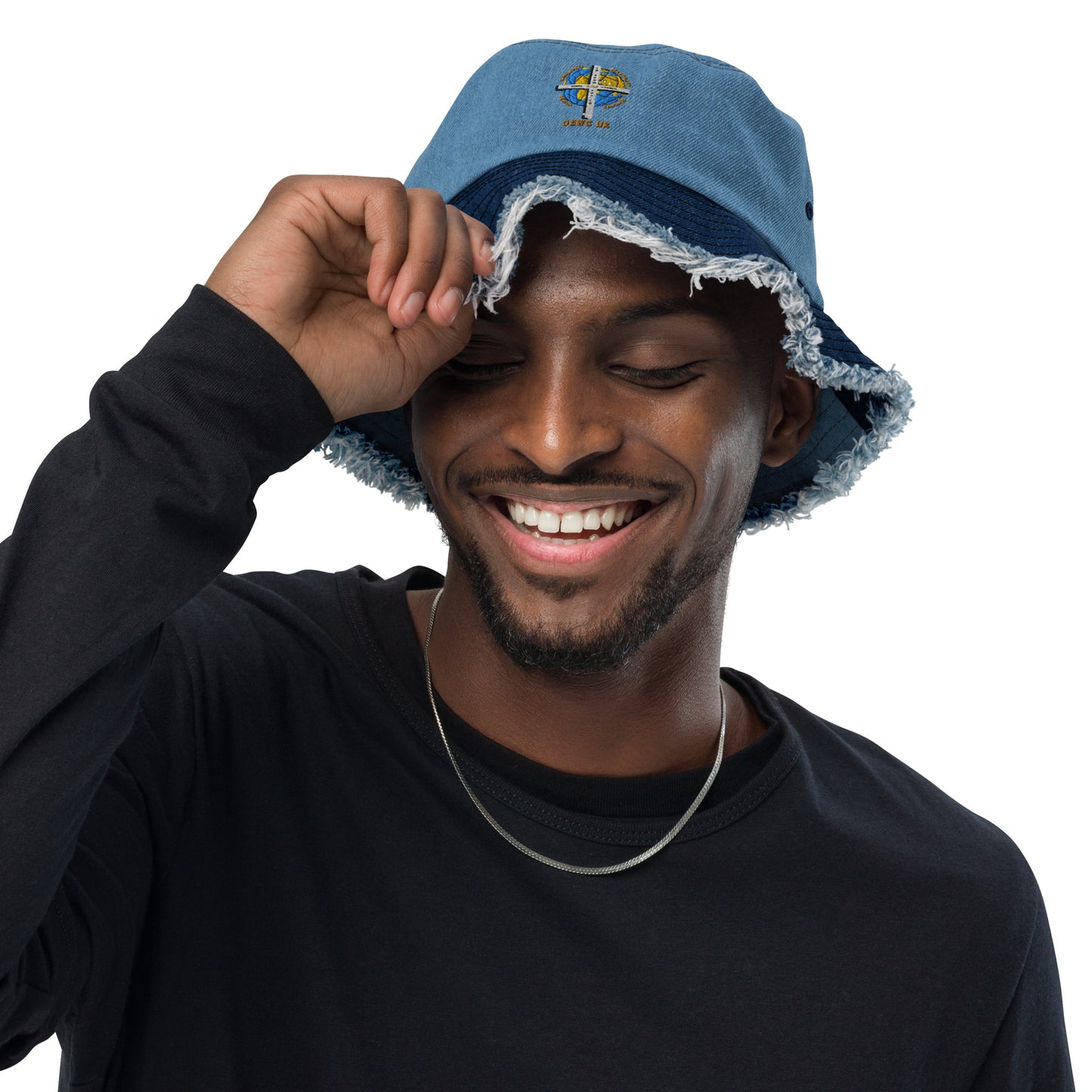 GEWC UK Distressed Denim Bucket Hat