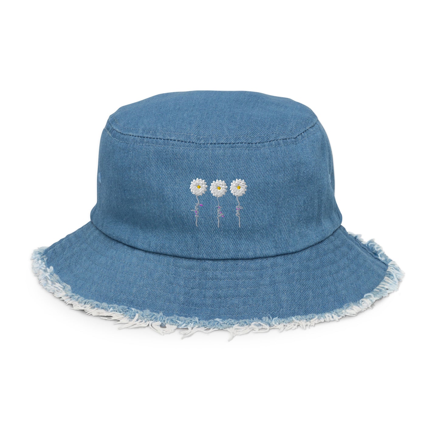 Faith Hope Love Distressed denim bucket hat