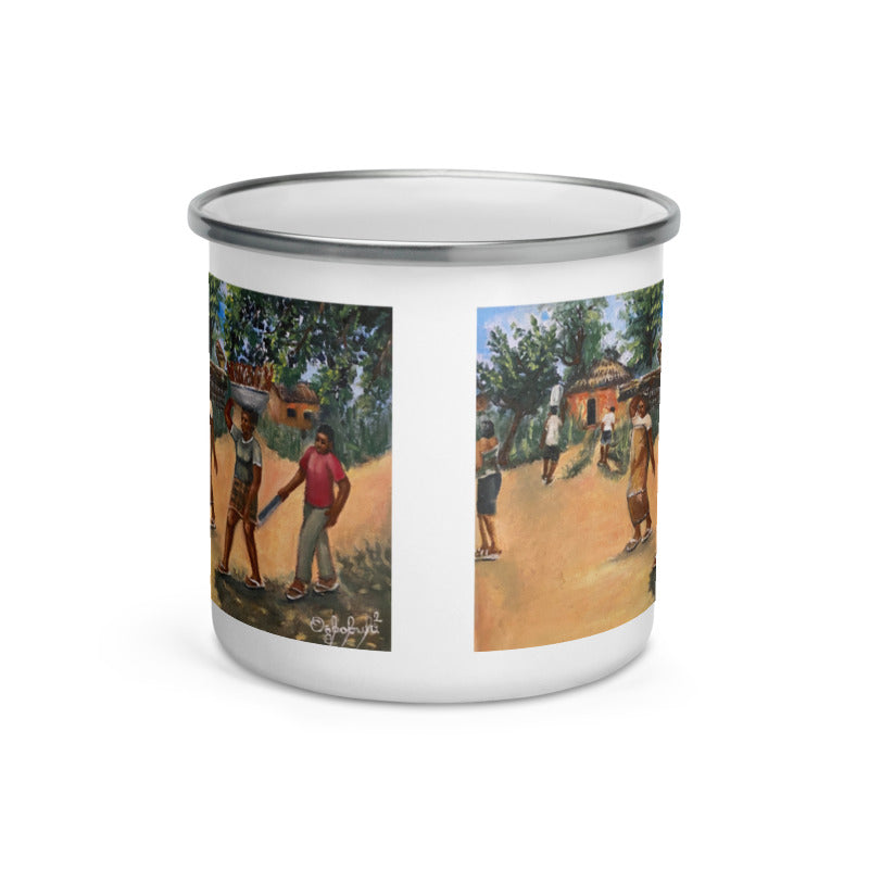 Back From The Farm Art Print Enamel Mug