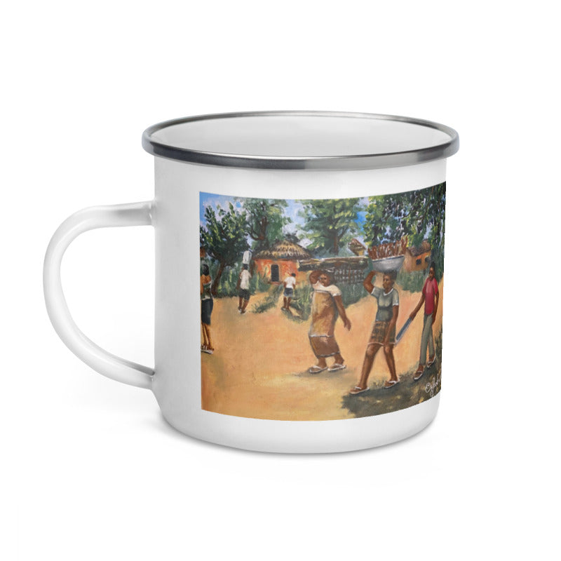 Back From The Farm Art Print Enamel Mug