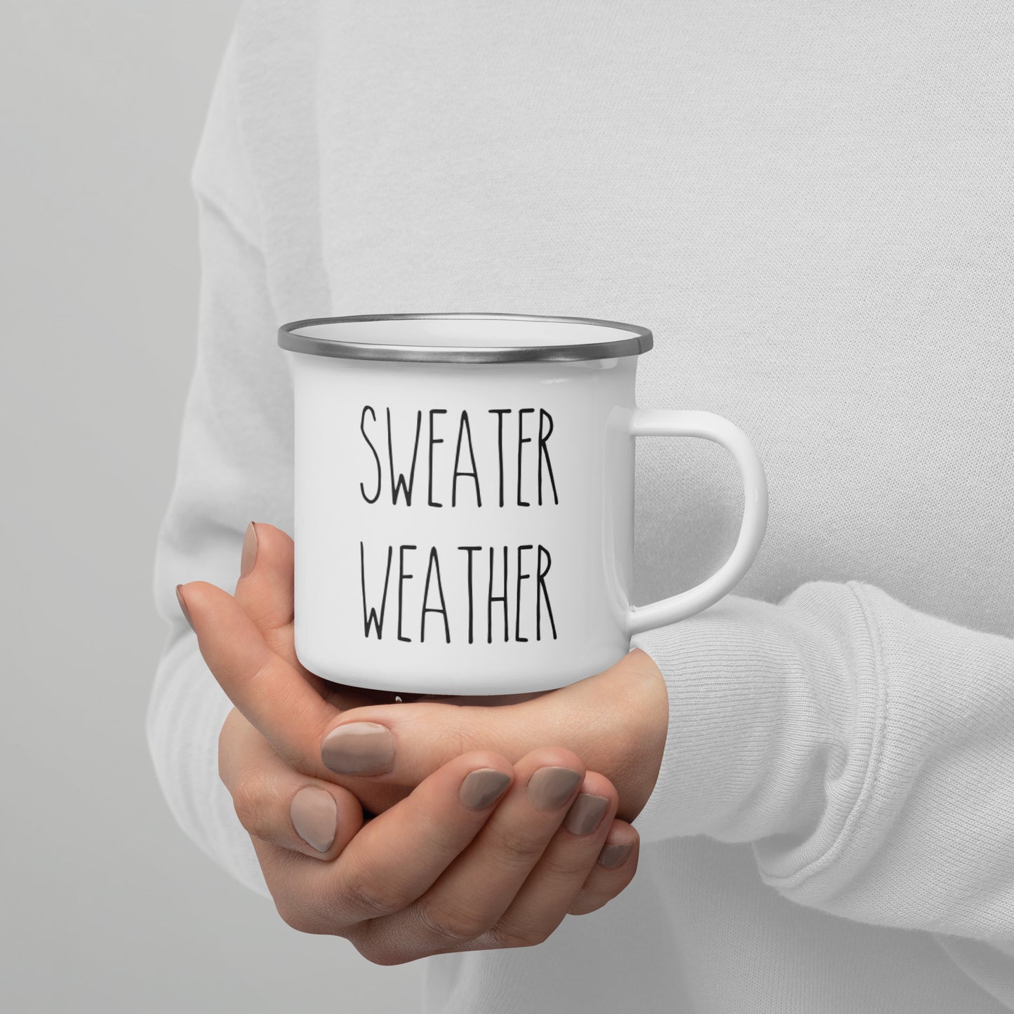 Sweater Weather Enamel Mug