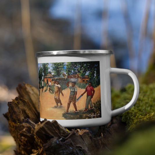 Back From The Farm Art Print Enamel Mug