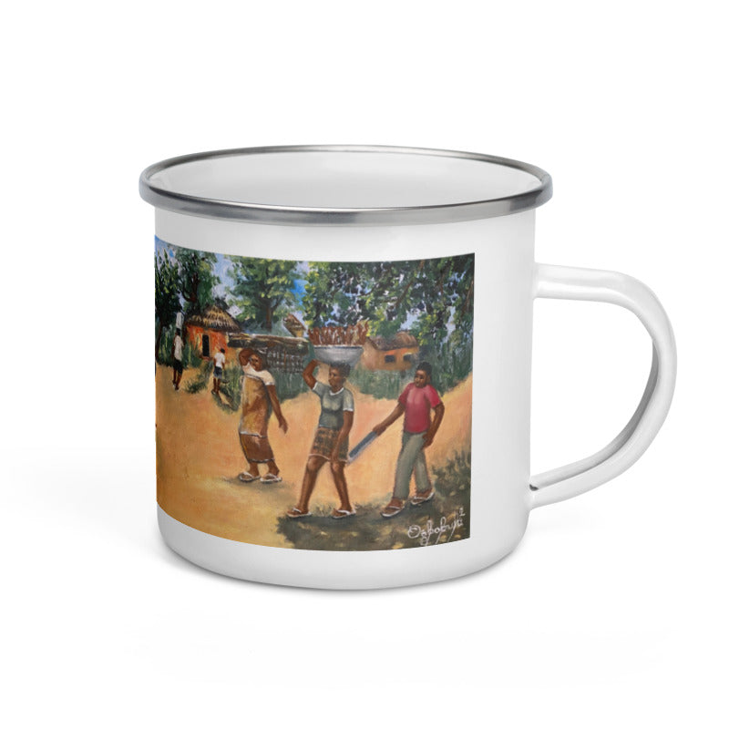 Back From The Farm Art Print Enamel Mug