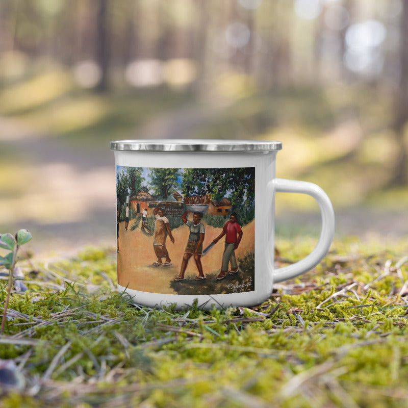 Back From The Farm Art Print Enamel Mug