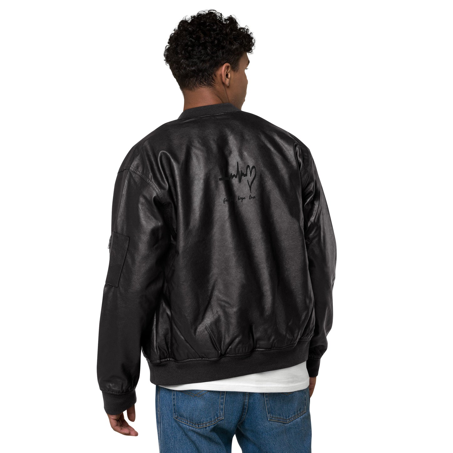 Black Leather Bomber Jacket