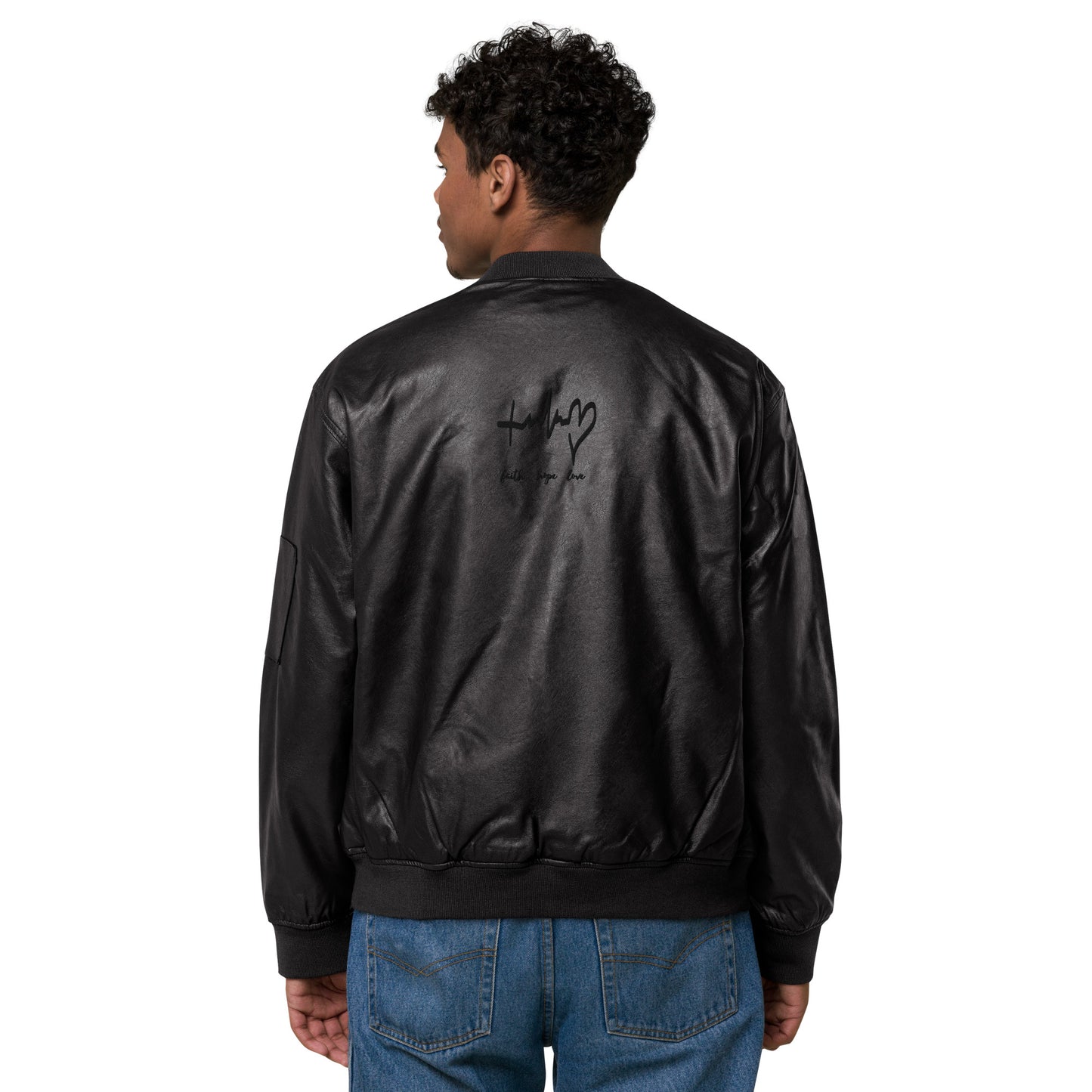 Black Leather Bomber Jacket