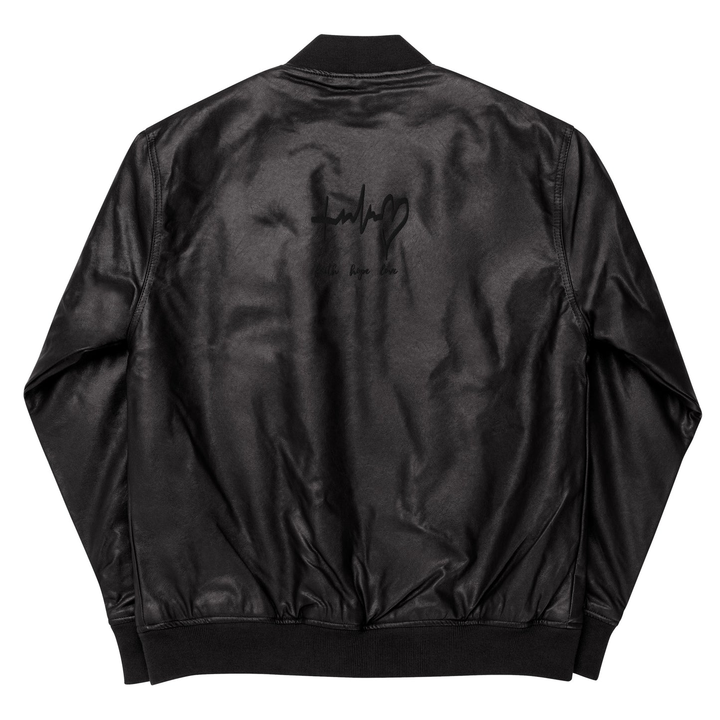 Black Leather Bomber Jacket