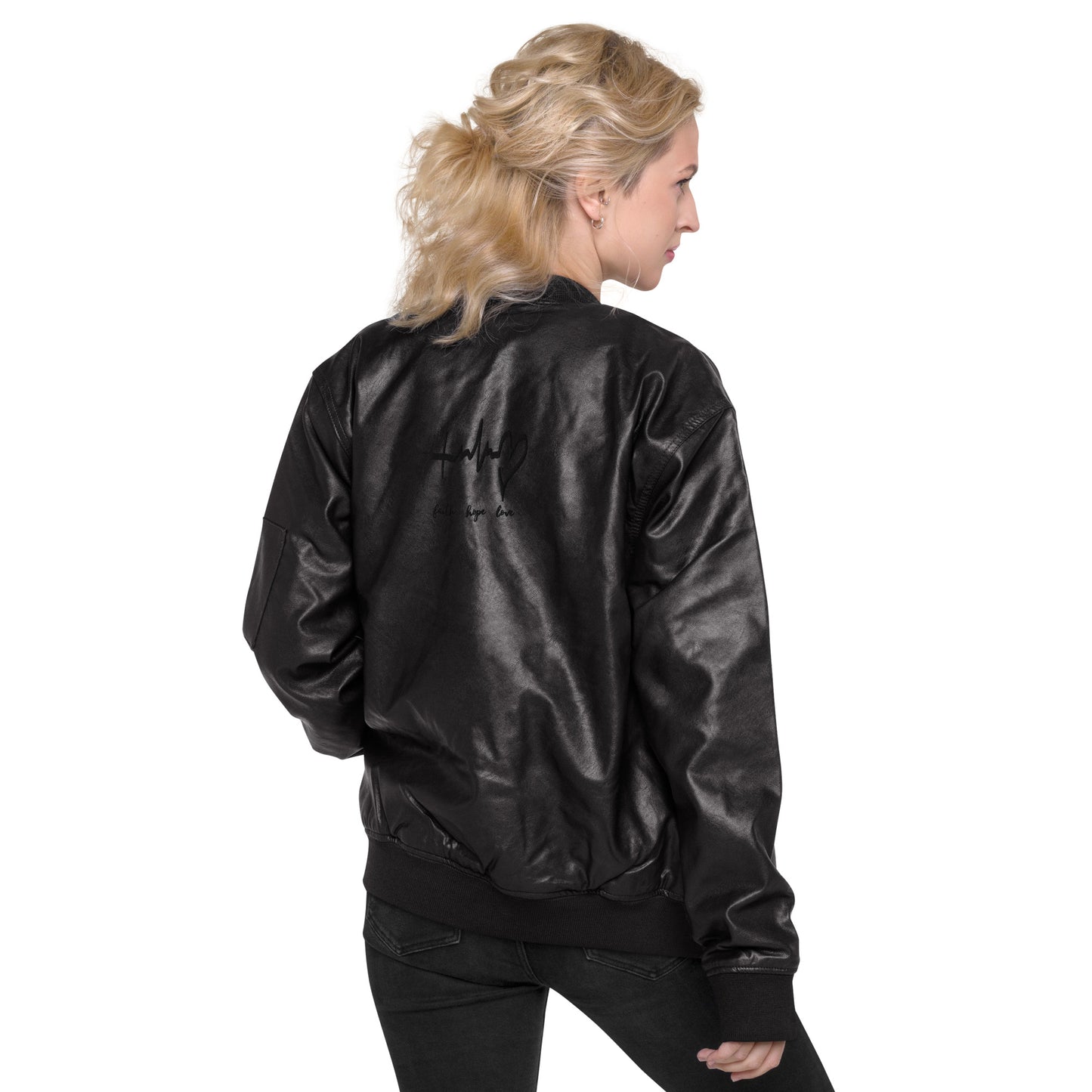 Black Leather Bomber Jacket