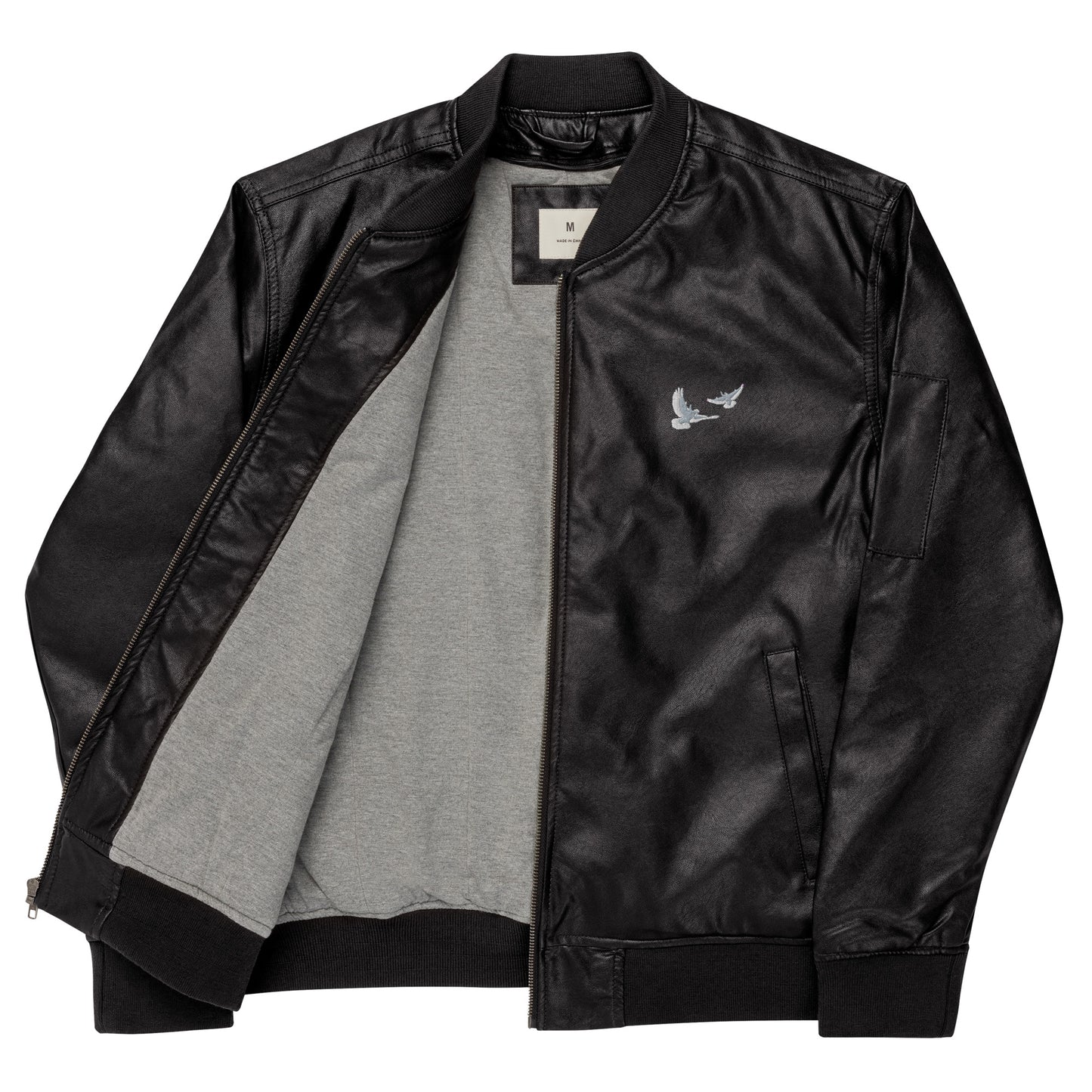 Black Leather Bomber Jacket