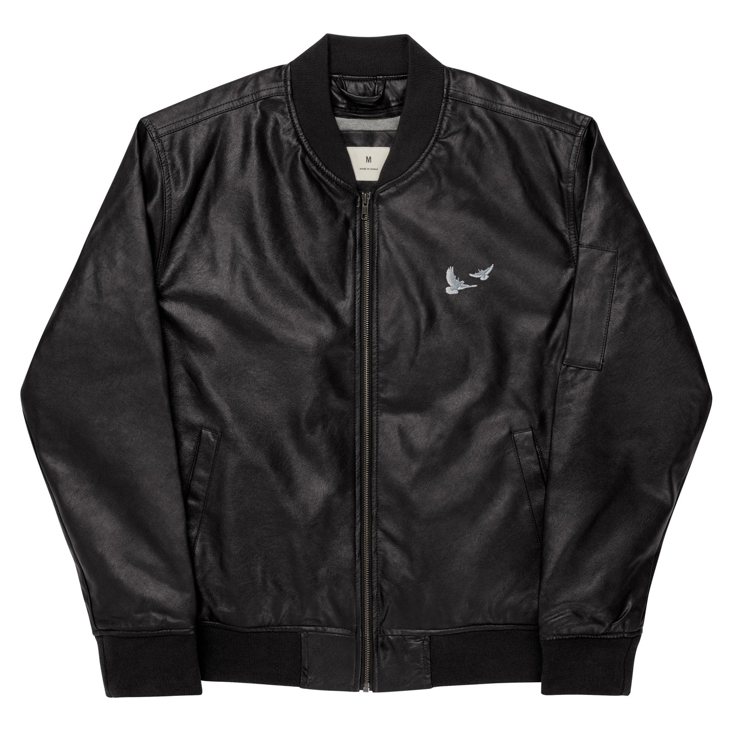 Black Leather Bomber Jacket