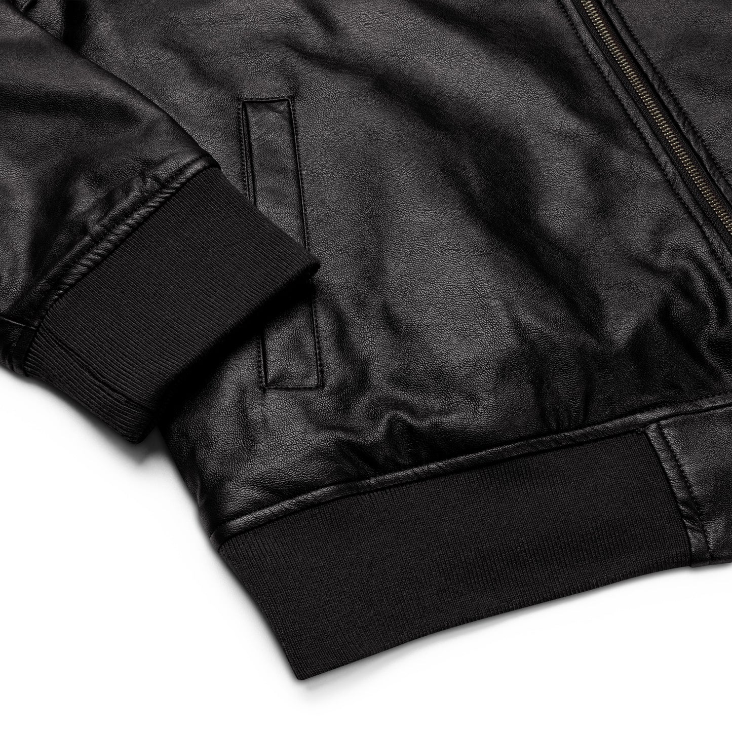 Black Leather Bomber Jacket