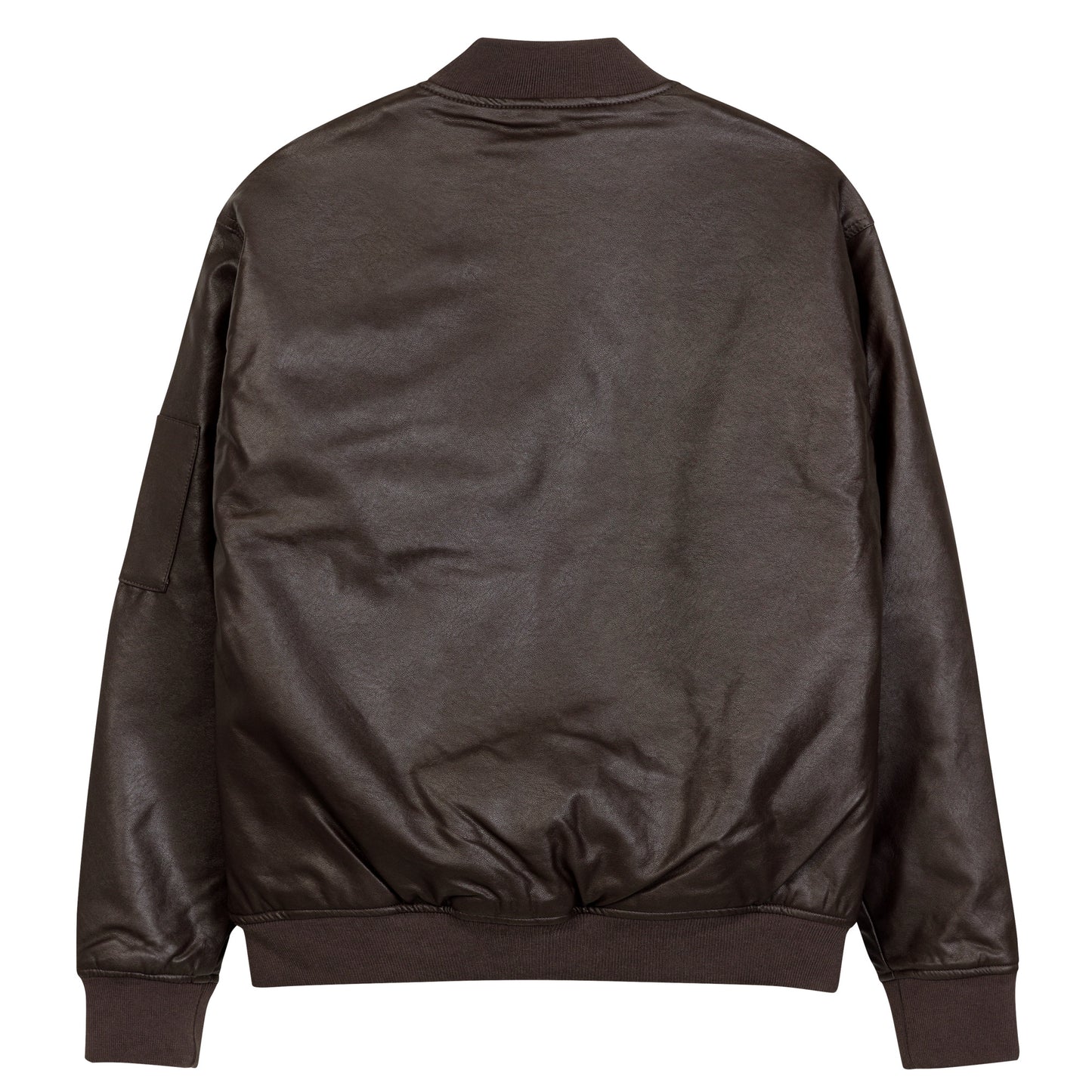 Brown Leather Bomber Jacket