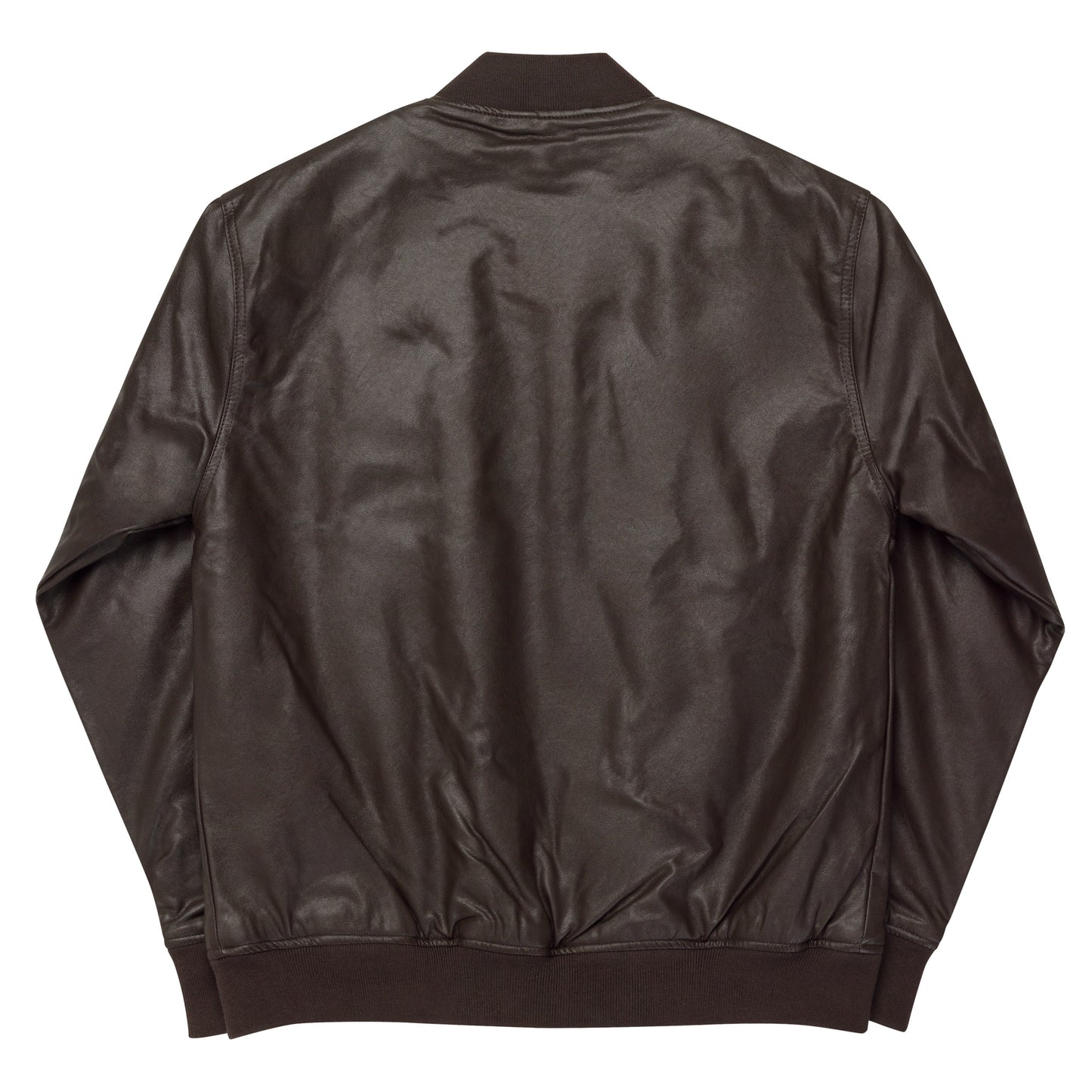 Brown Leather Bomber Jacket