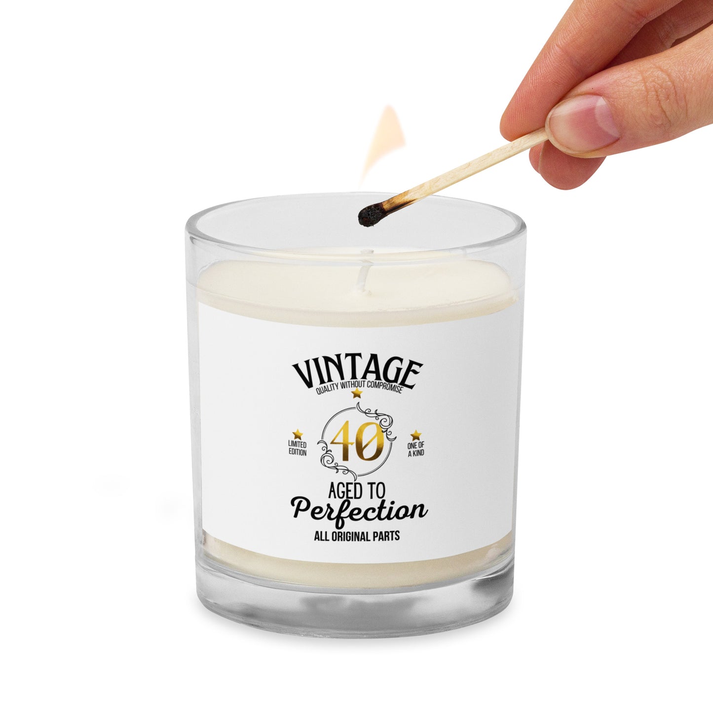 40th Birthday Glass Jar Soy Wax Candle