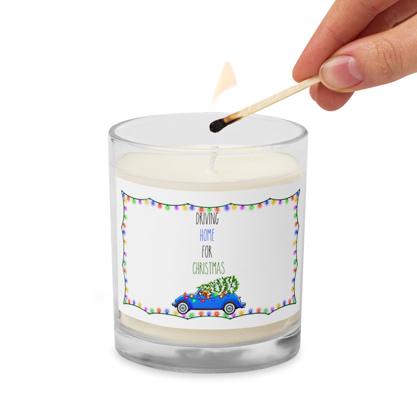 Driving Home For Christmas Glass Jar Soy Wax Candle