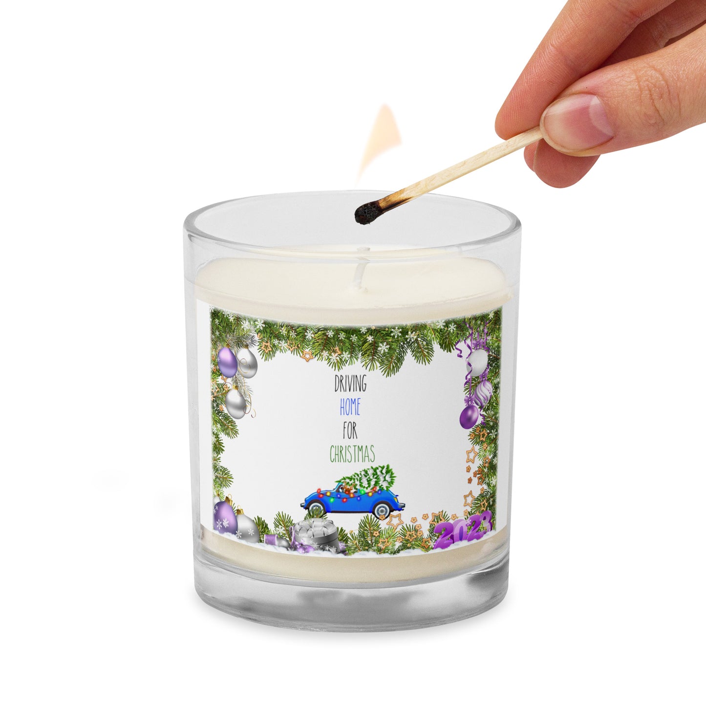 Christmas and New Year 2023 Glass jar soy wax candle