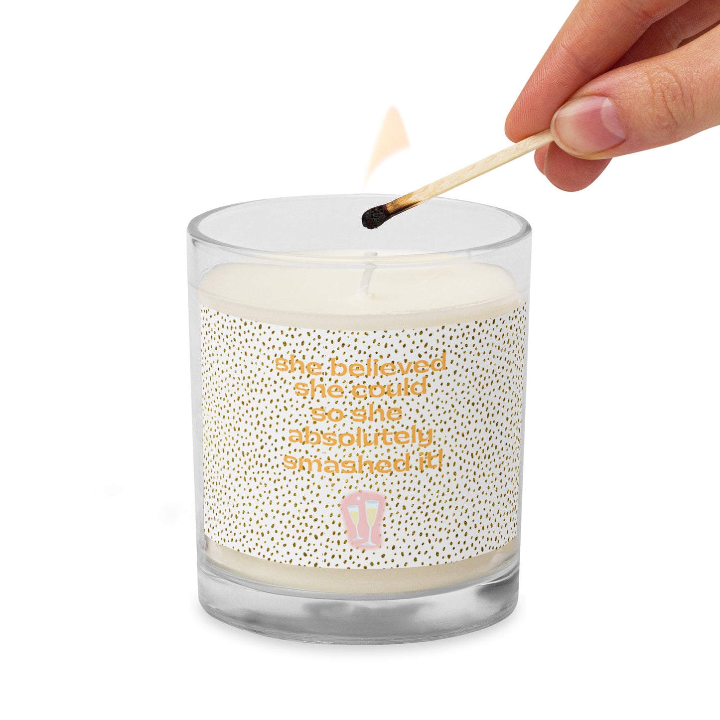 She Believed She Could So She Glass jar soy wax candle