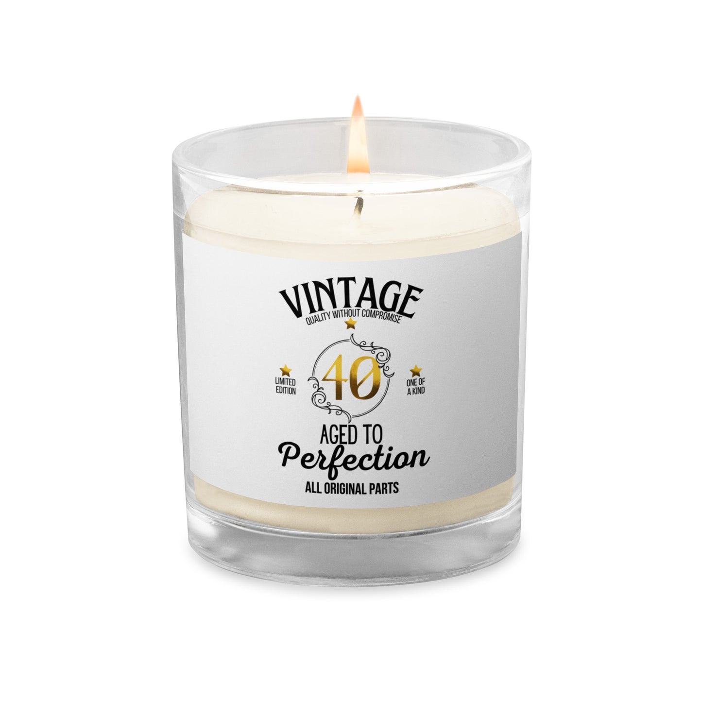 40th Birthday Glass Jar Soy Wax Candle