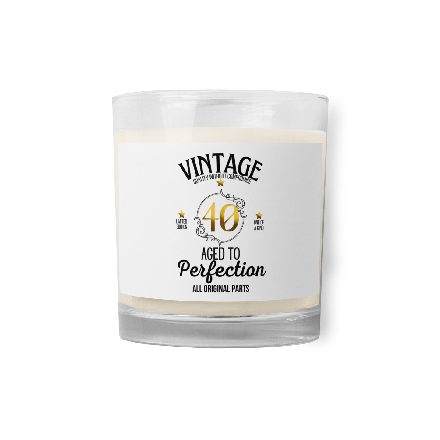 40th Birthday Glass Jar Soy Wax Candle