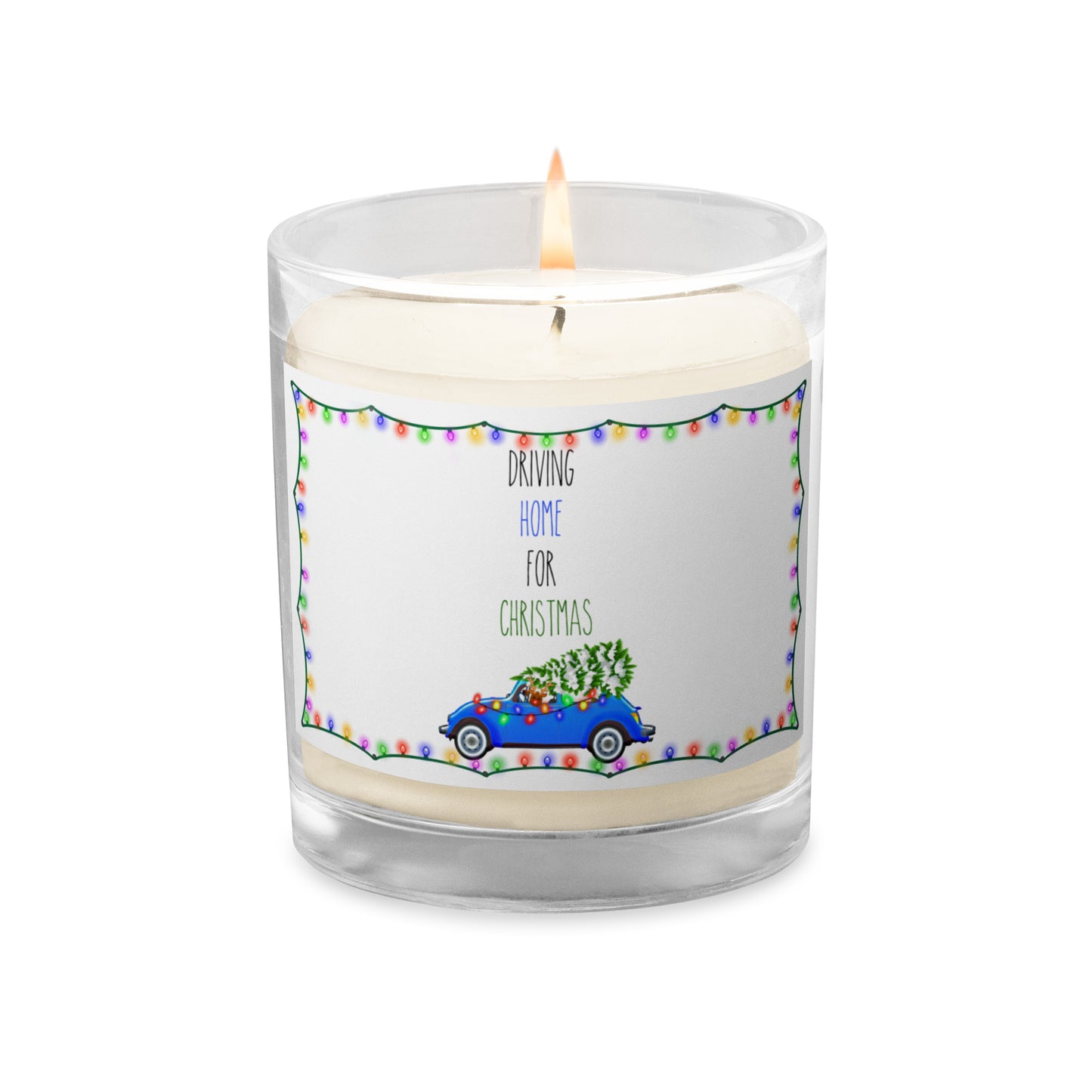 Driving Home For Christmas Glass Jar Soy Wax Candle