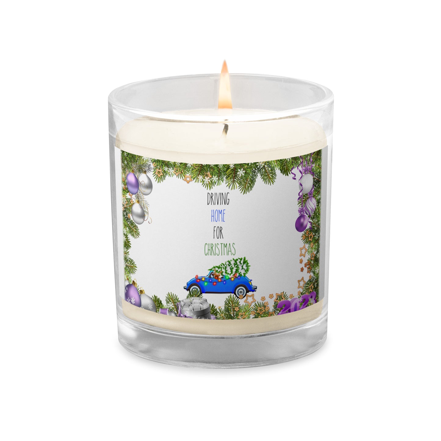 Christmas and New Year 2023 Glass jar soy wax candle