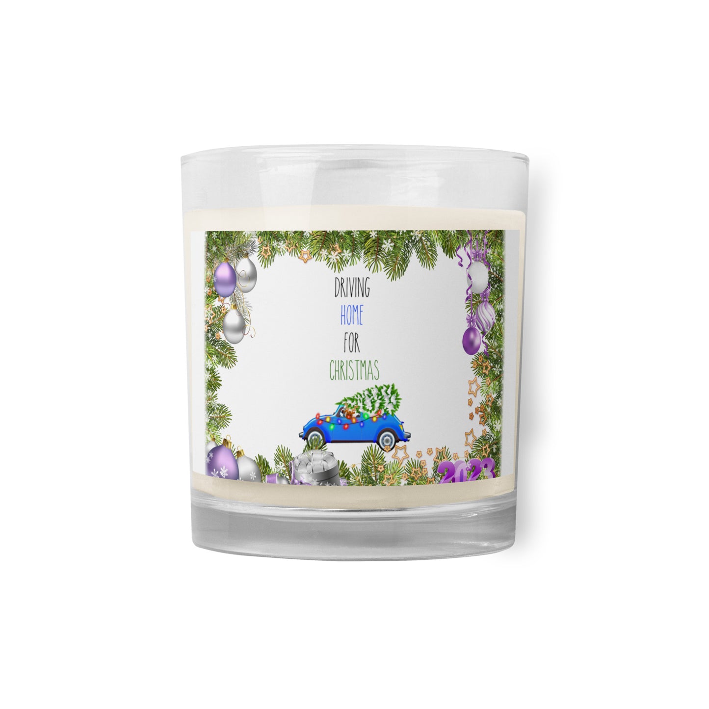 Christmas and New Year 2023 Glass jar soy wax candle