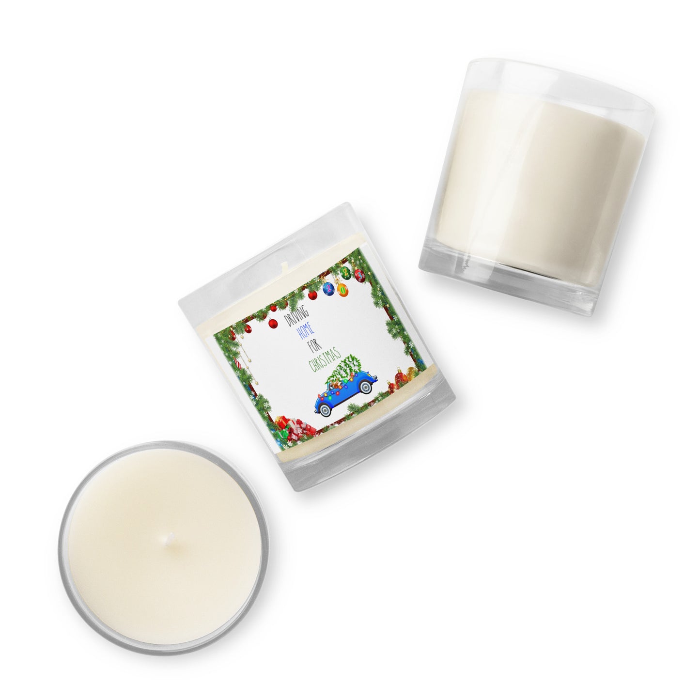 Driving Home For Christmas Glass Candle, New Year 2023 Gift