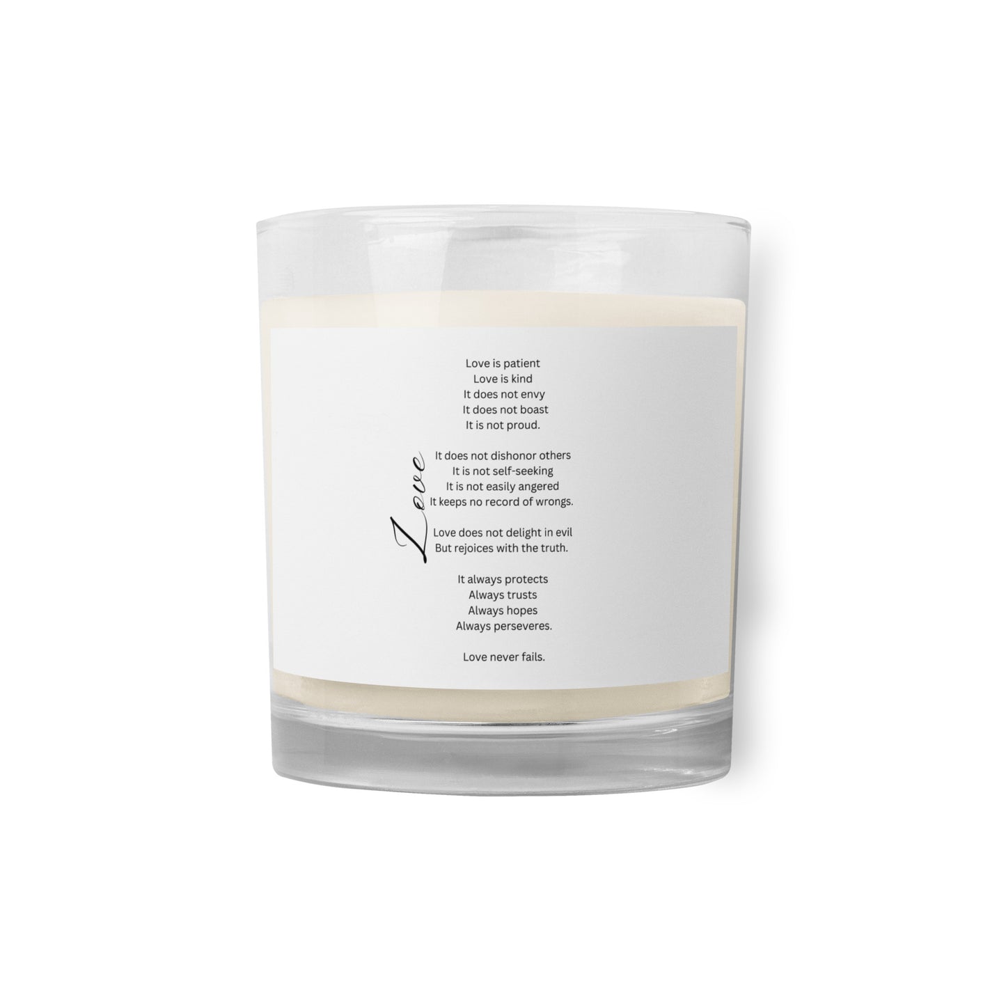 Love Is Patient Candle