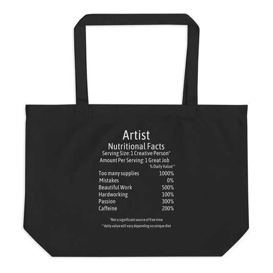 Artist Large organic Tote Bag Nutrition Facts