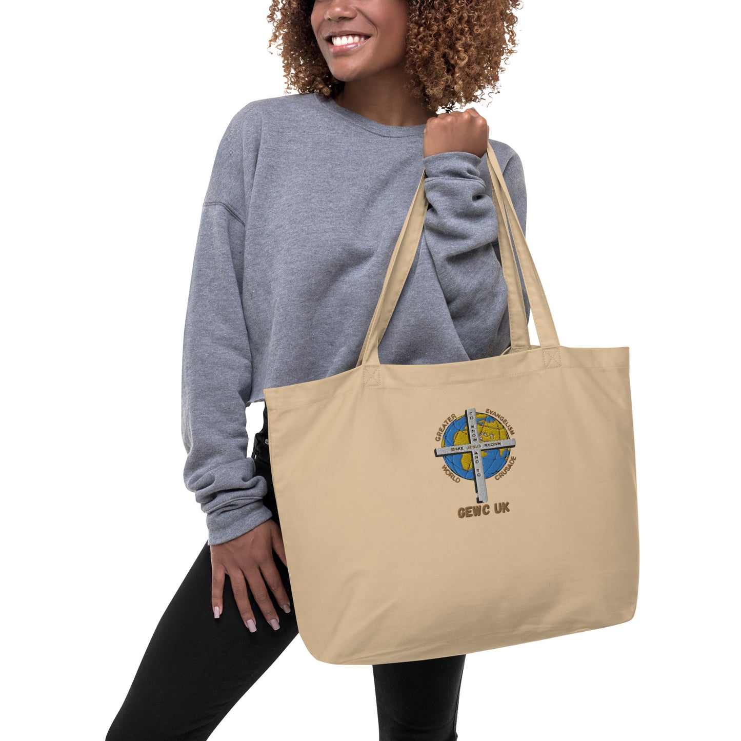 GEWC UK Embroidered Large Organic Tote Bag