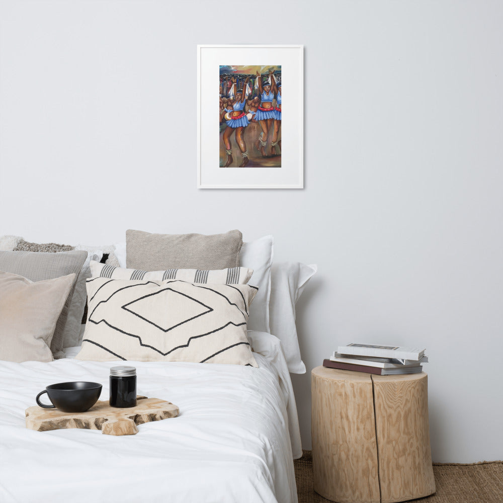 Matte Paper Framed Poster With Mat Showing A Print Of Oil Painting 'Africa'