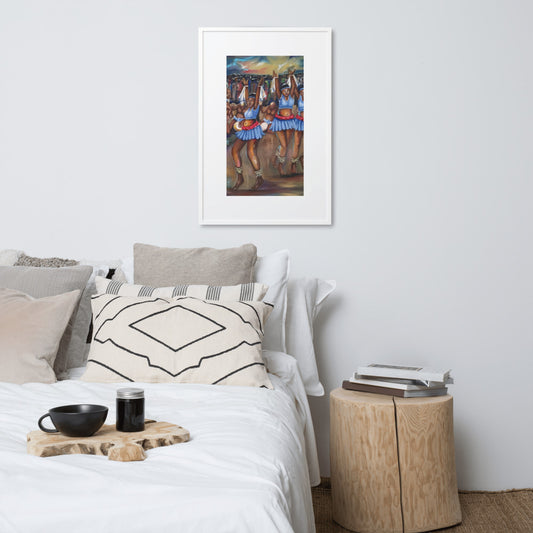 Matte Paper Framed Poster With Mat Showing A Print Of Oil Painting 'Africa'