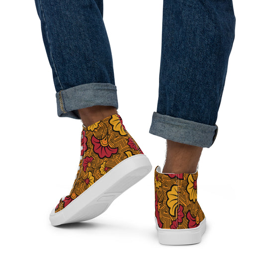 Ankara Men’s High Top Canvas Shoes