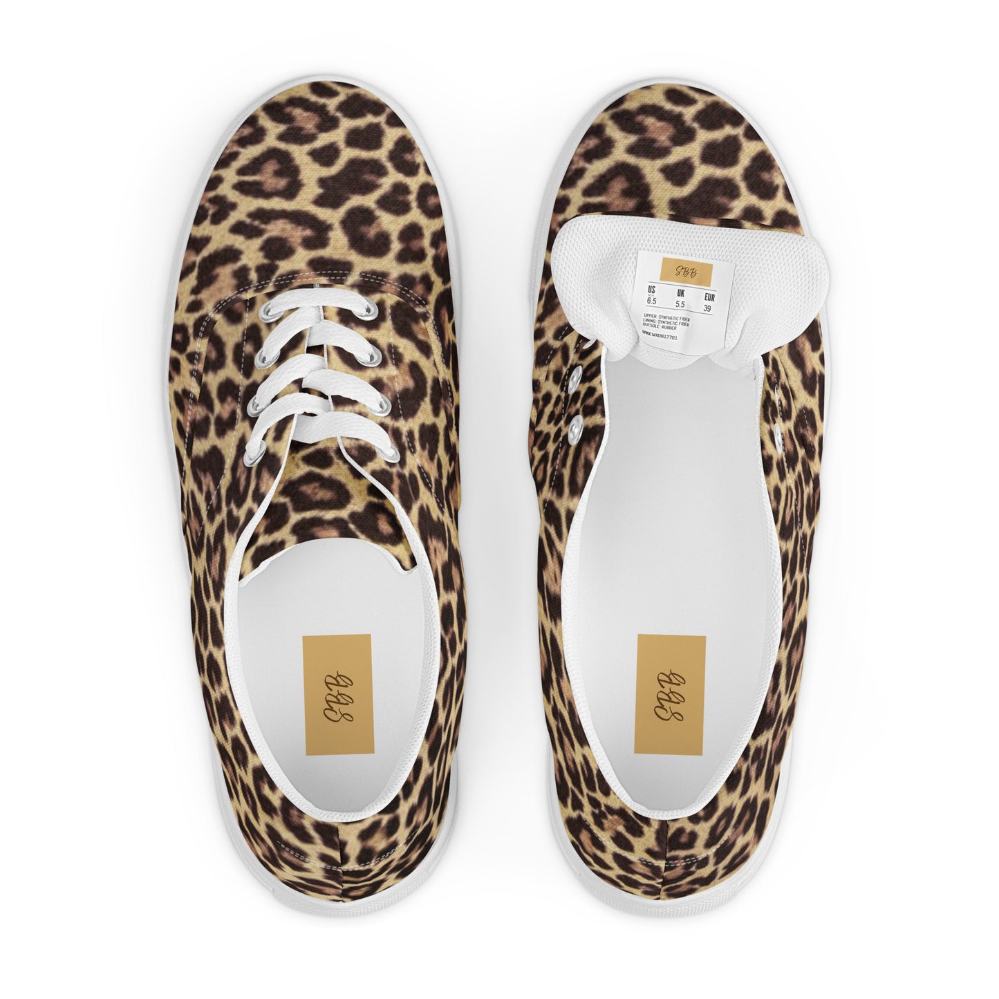 Leopard Men’s Lace-Up Canvas Shoes